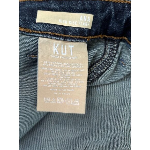 KUT from the Cloth Ana High Rise Flare Jeans Stretch Blue Womens Size 18 Tall - Picture 6 of 11